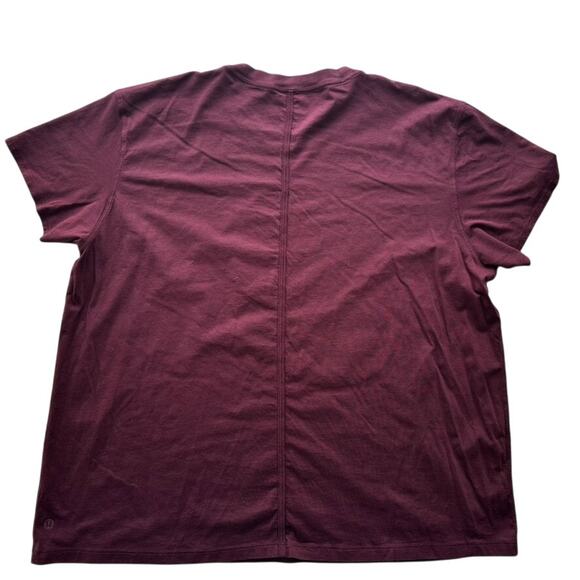 Lululemon All Yours Tee Shirt Cassis Burgundy Red Plus Size 16 Cotton Relaxed - Picture 3 of 3